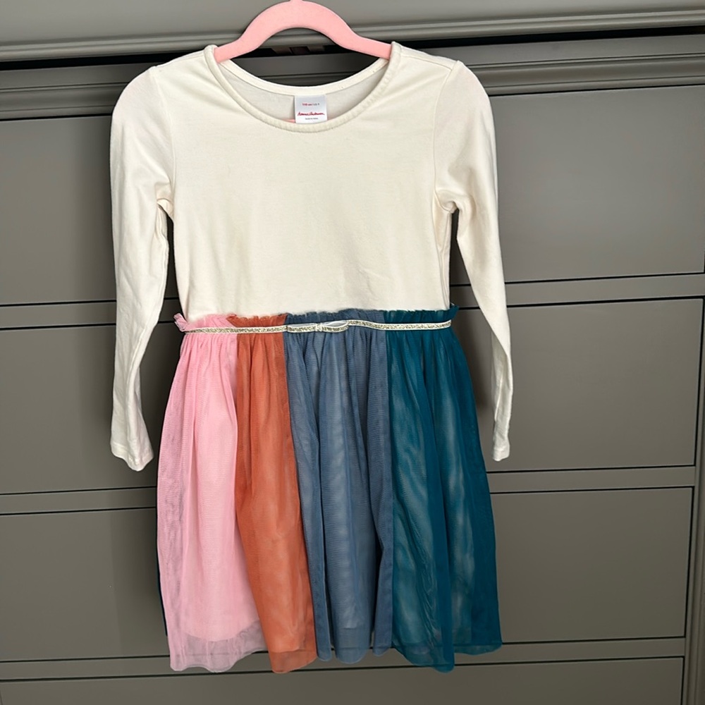 Girls’ Colorblock Long-Sleeve Dress – Fun & Vibrant